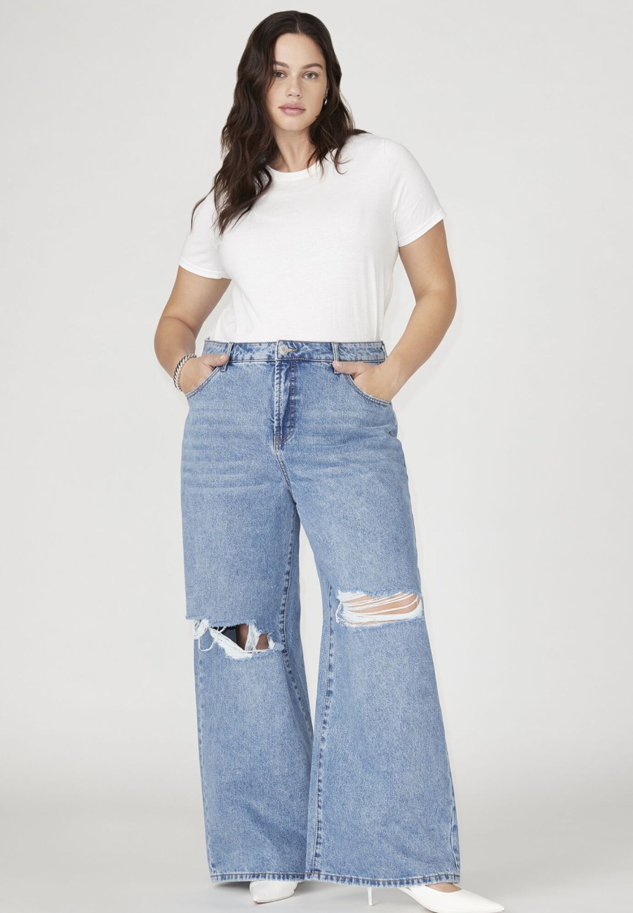 Online The Yvette Rigid Wide Jean Medium Wash