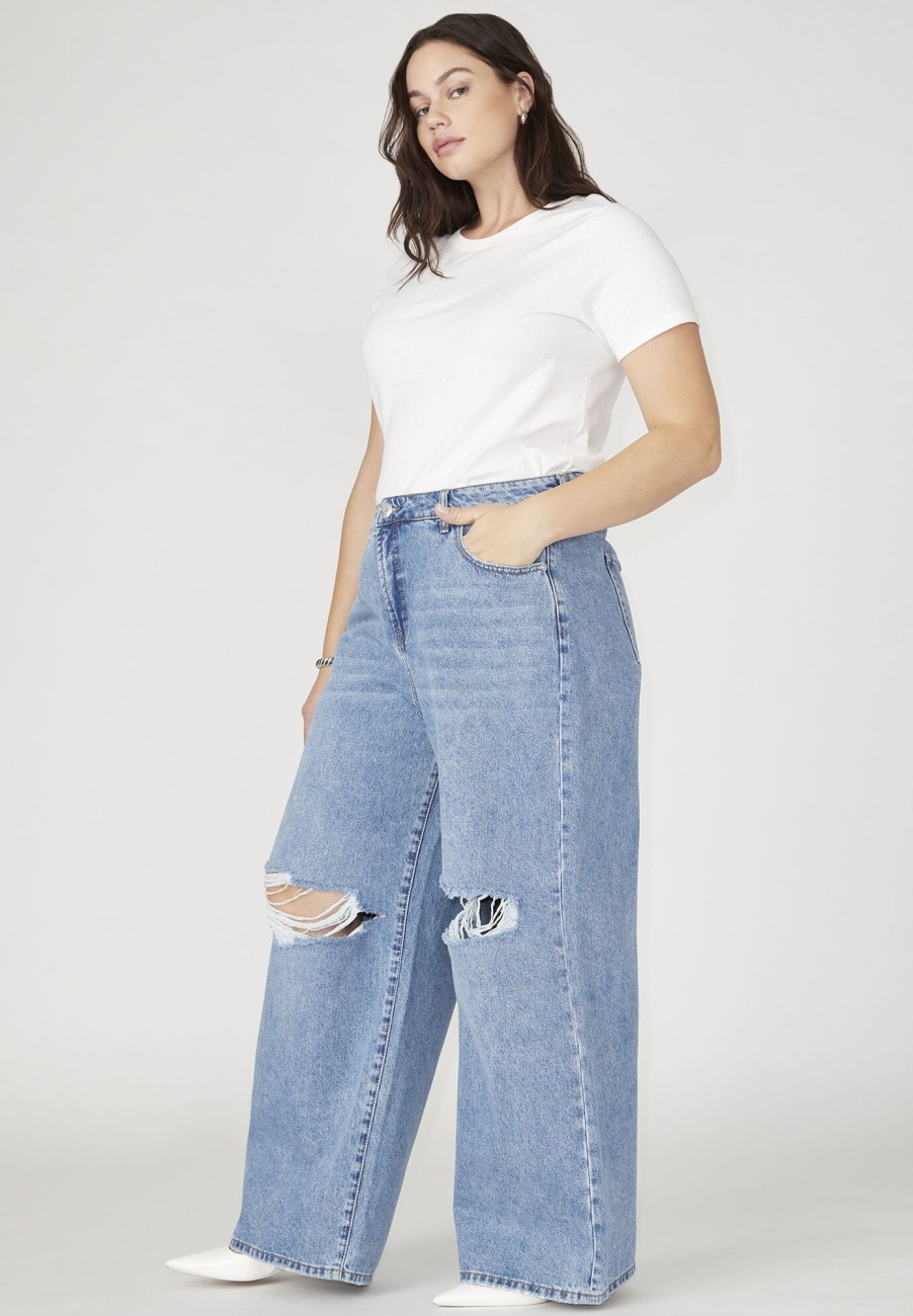 Online The Yvette Rigid Wide Jean Medium Wash