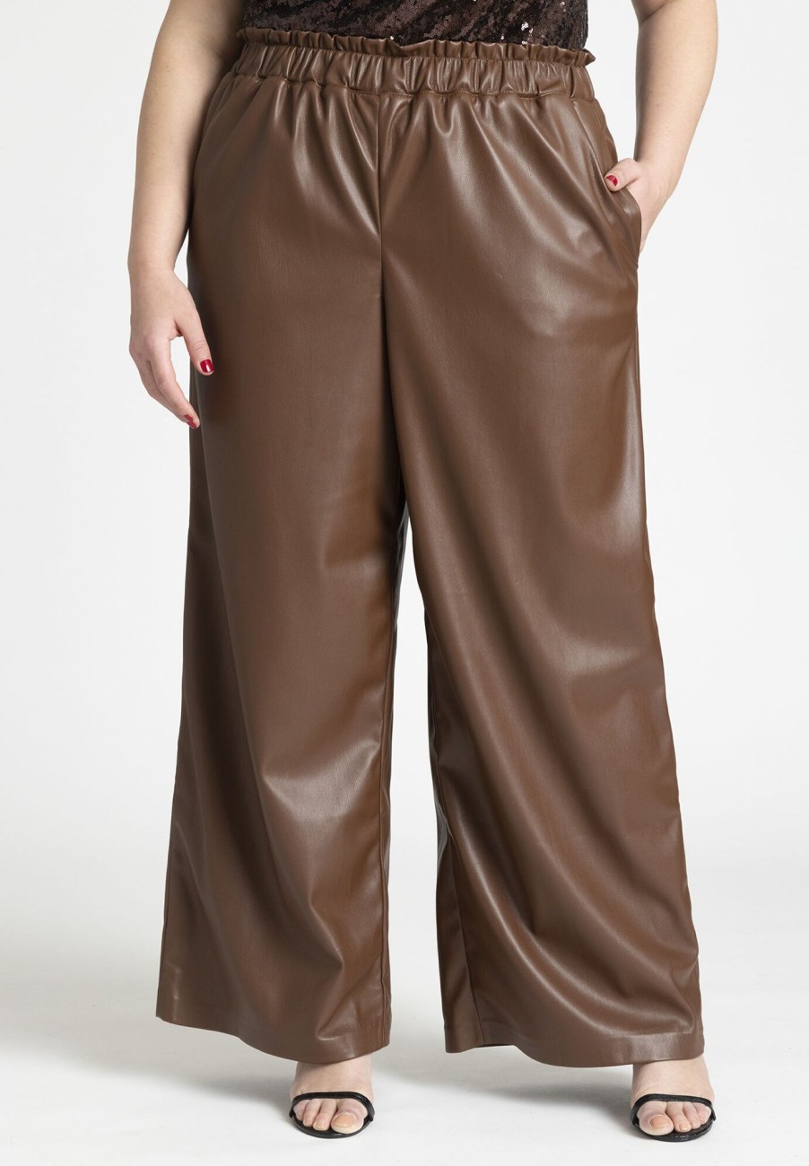 New Wide Leg Leather Pants Wide Leg Pants