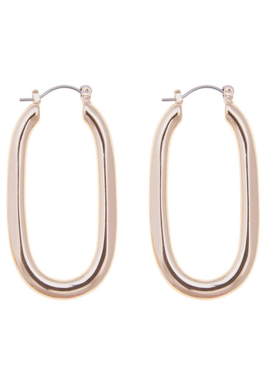 New Oval Tube Hoop Earrings Jewelry