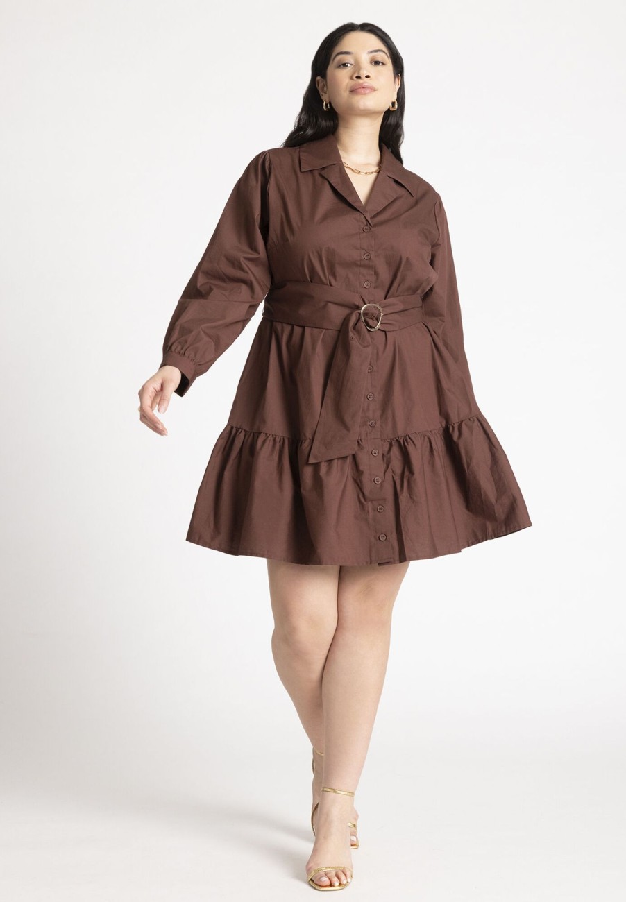 Hot Mini Shirt Dress With Belt Mini Dresses