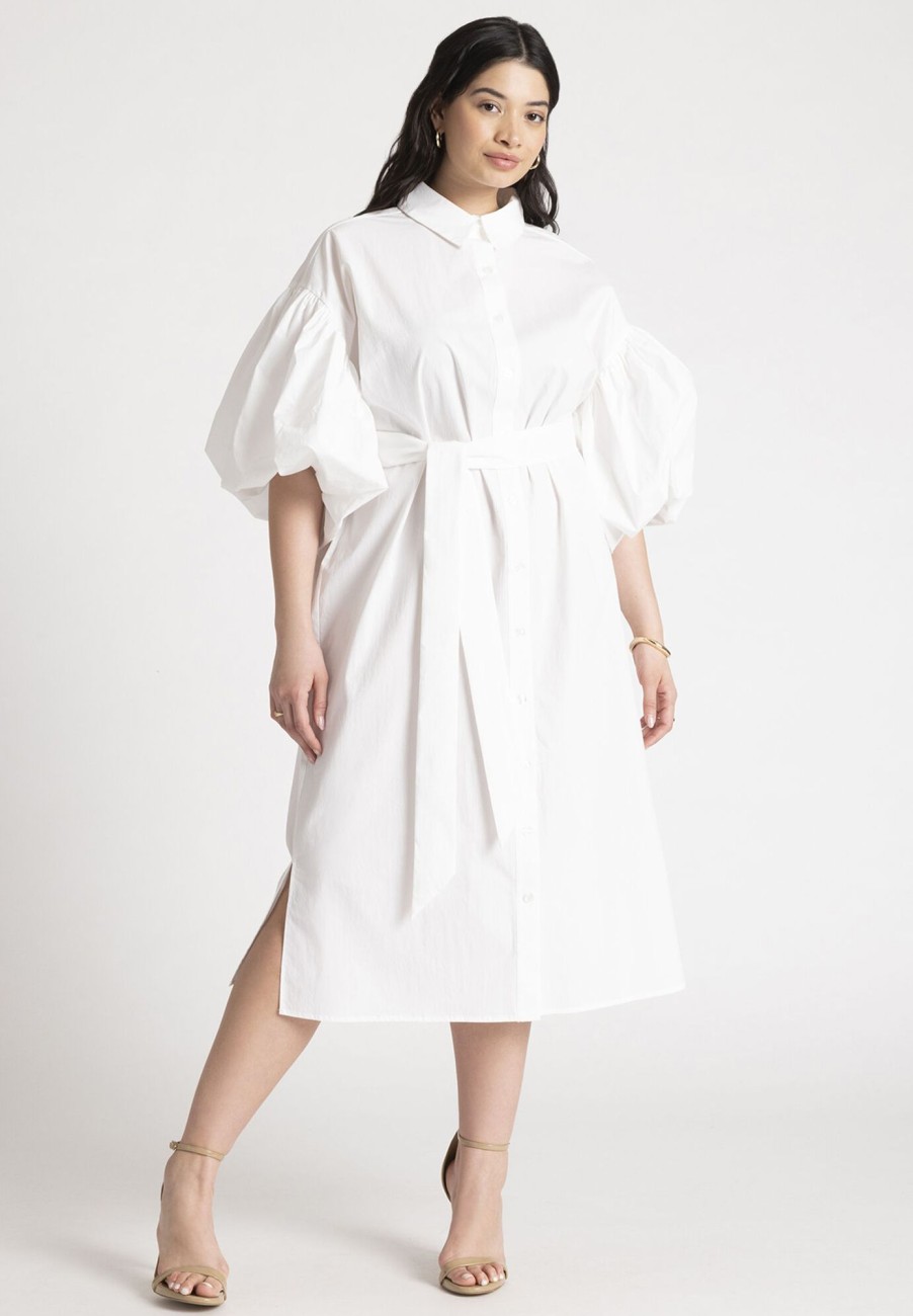 Wholesale Balloon Sleeve Shirt Dress Work Wear