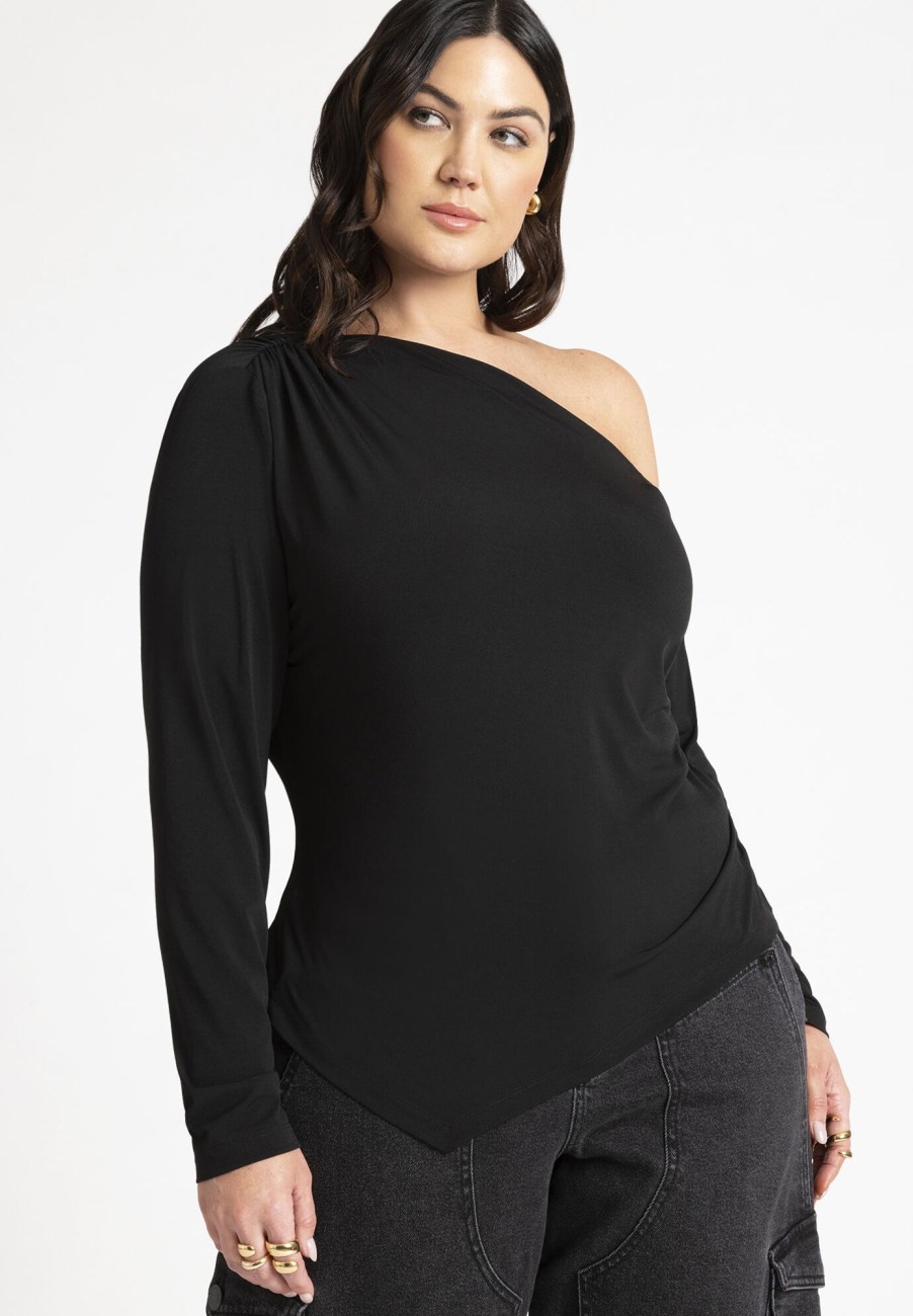 Best One Shoulder Tee With Ruching Knitwear