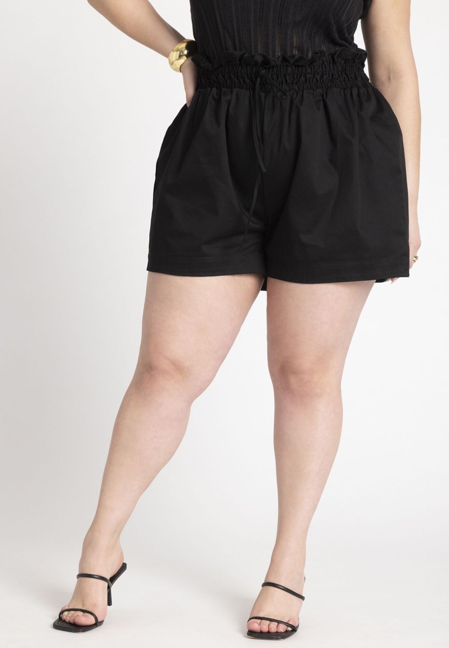 Online Ruffle Waist Shorts With Tie Shorts