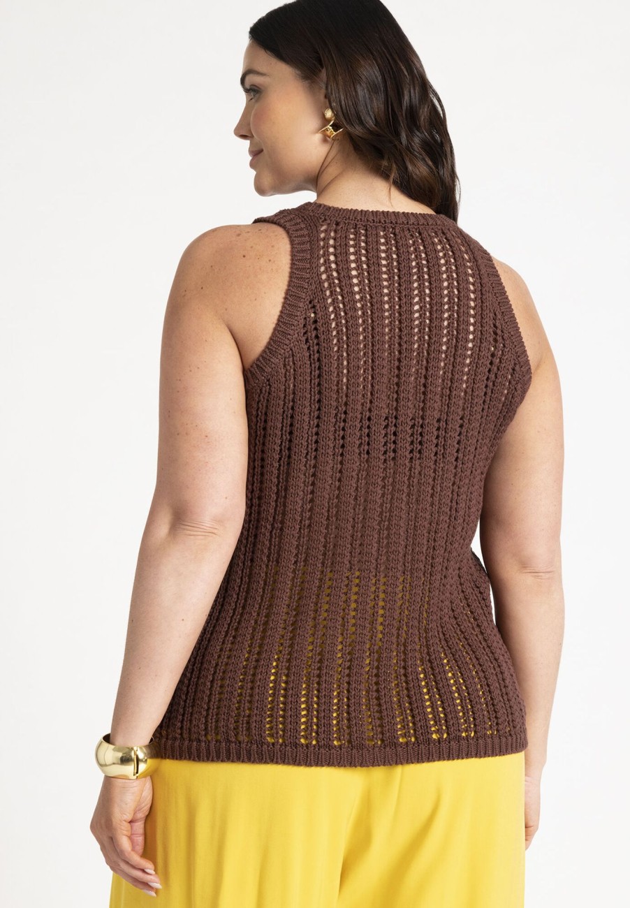 Wholesale Crochet Knitted Tank Close Fit Layering Tops