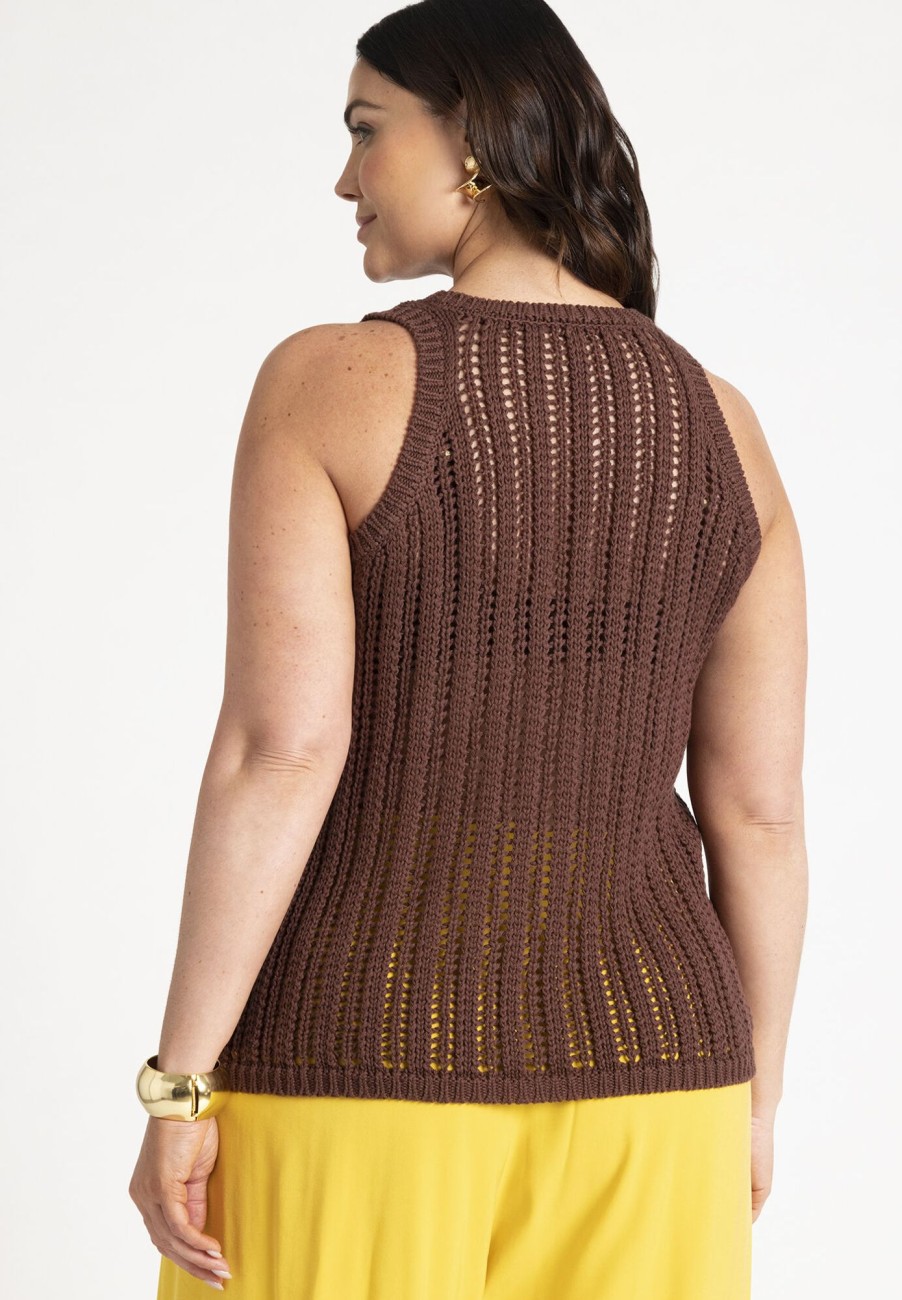 Hot Crochet Knitted Tank Close Fit Knitwear