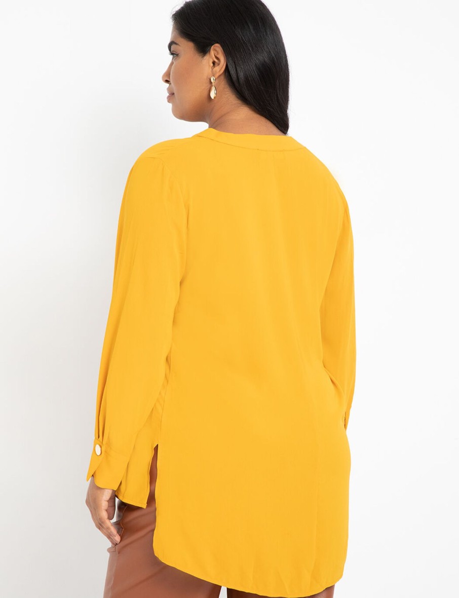 Online Mandarin Collar Tunic Tops