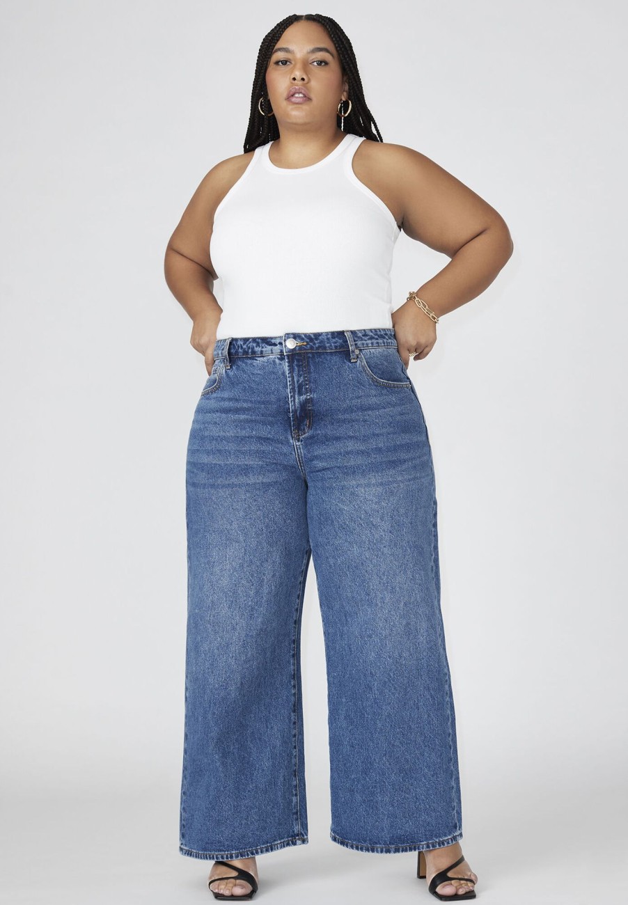 Clearance The Yvette Rigid Wide Jean Light Wash