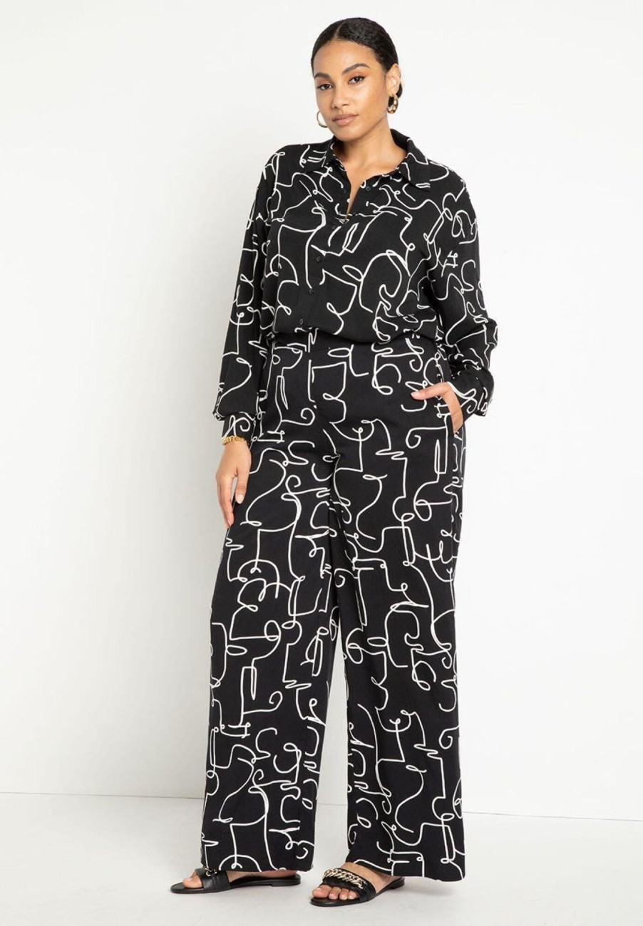 New Printed Wide Leg Pant Work Wear