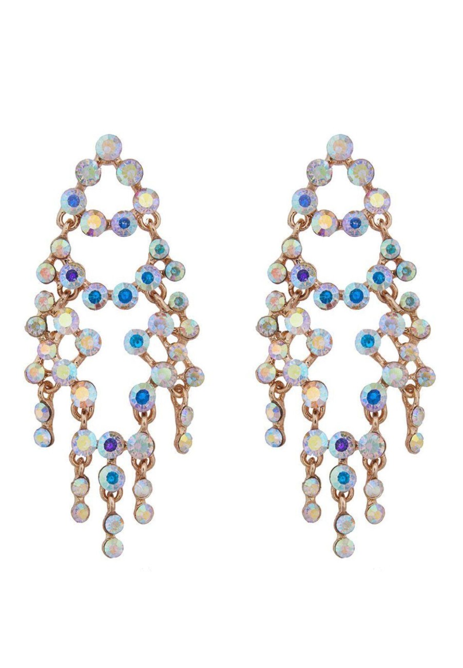 Wholesale Circle Gem Chandelier Earrings Jewelry