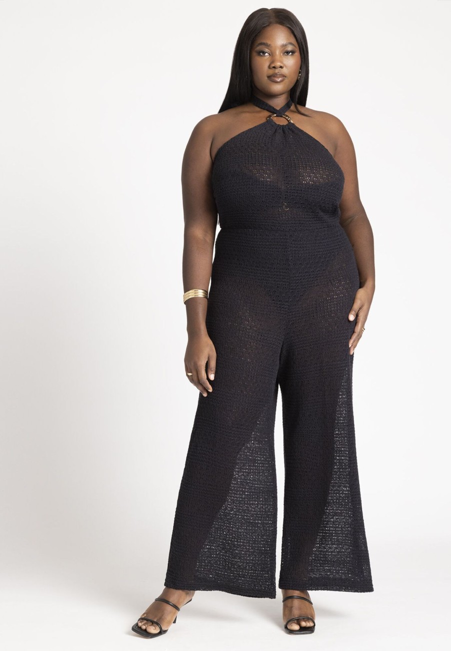 Hot Halter Mesh Cover Up Jumpsuit Cover Ups