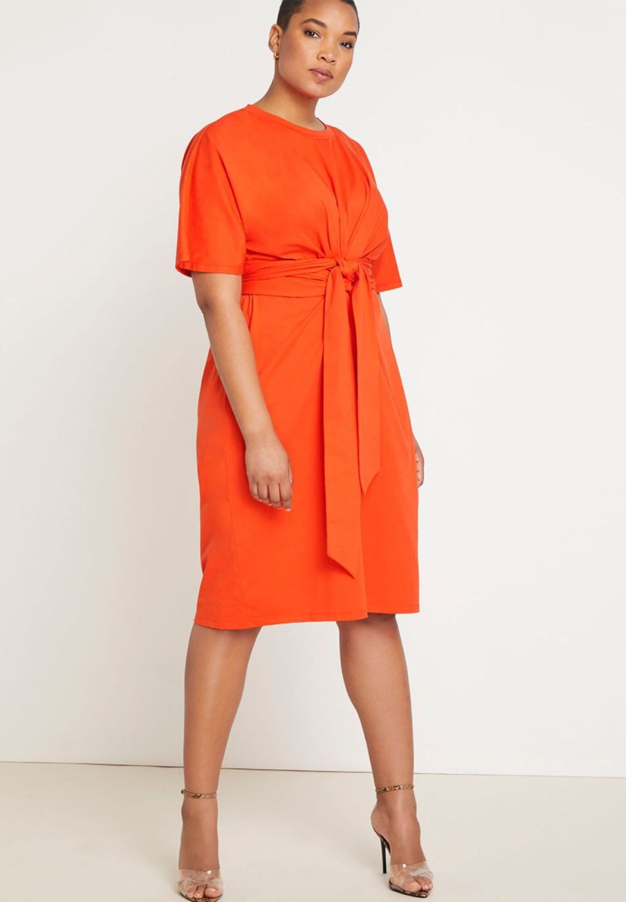 Best Cross Front Flutter Sleeve Dress Work Wear