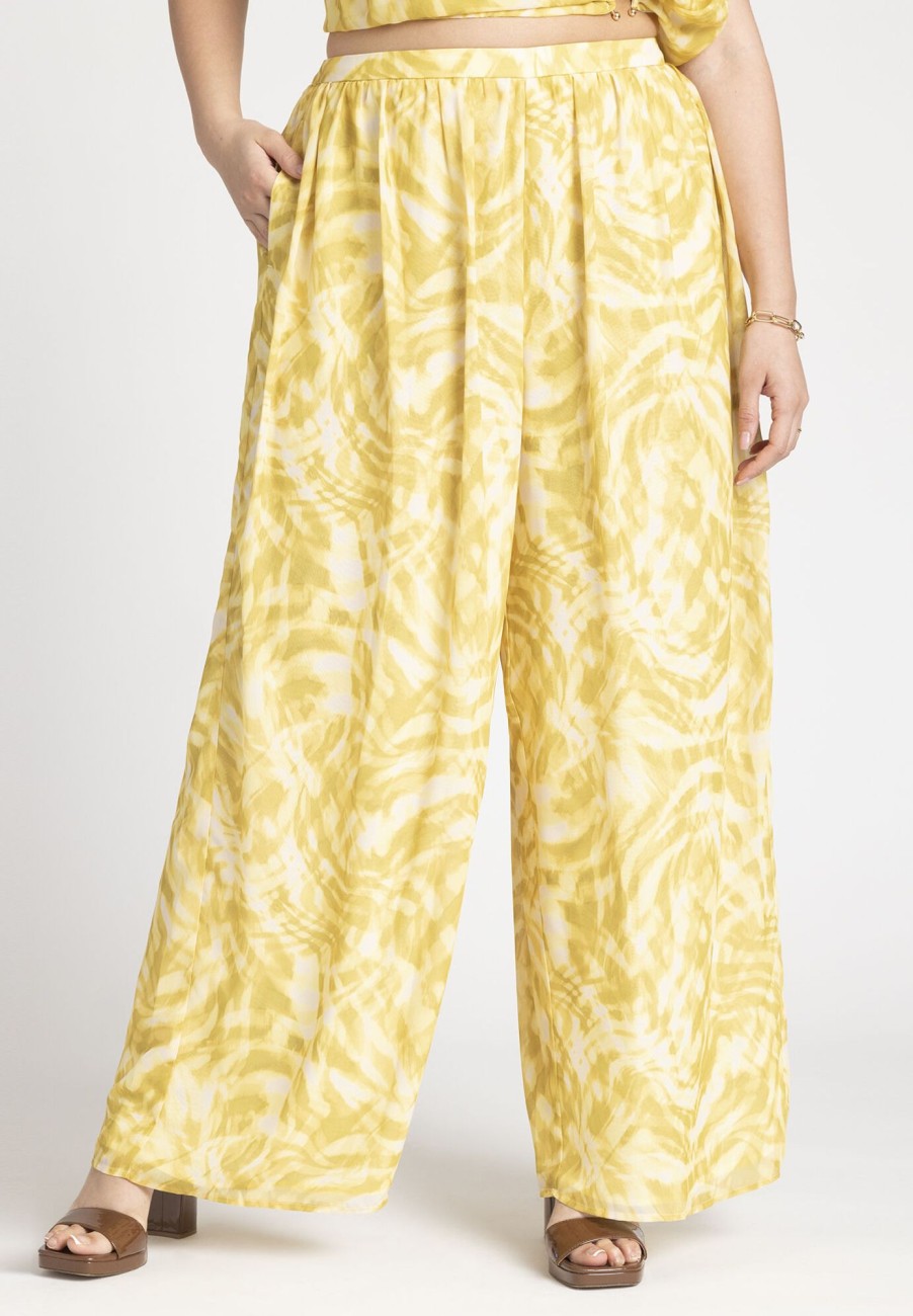 Best Wide Leg Printed Chiffon Pant Wide Leg Pants