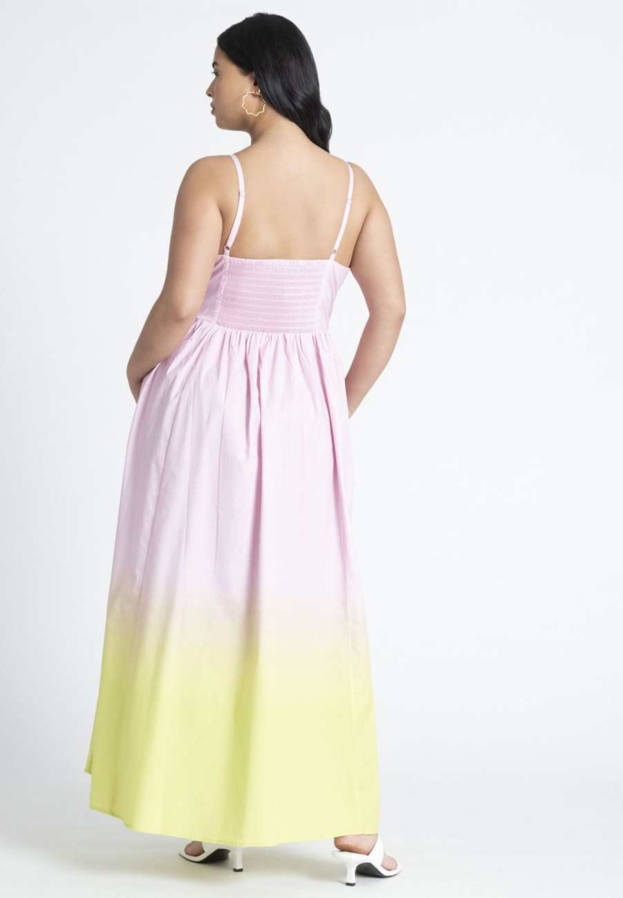 Online Ombre Flare Skirt Maxi Dress Vacation Dresses