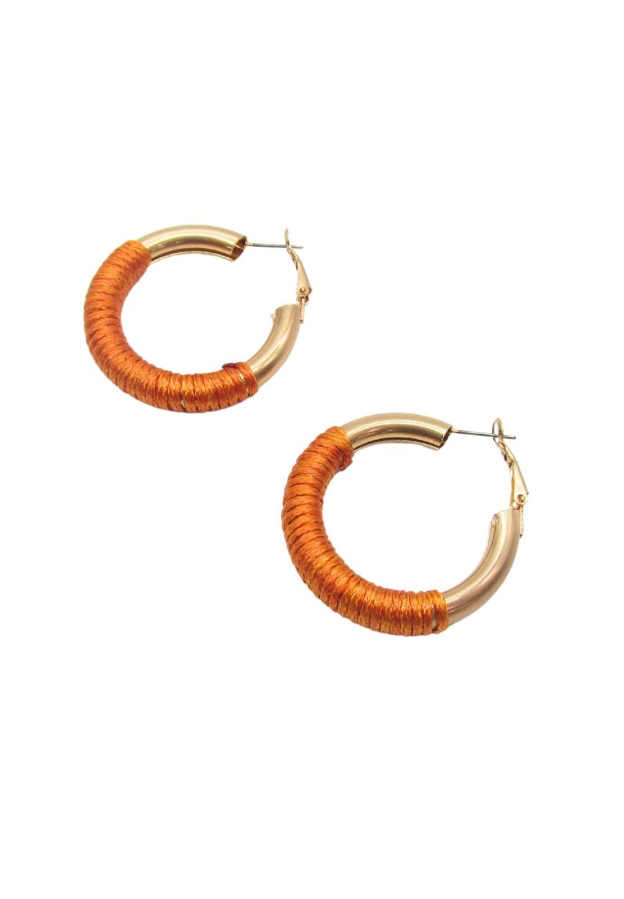 New Wrapped Detail Hoop Earrings Jewelry