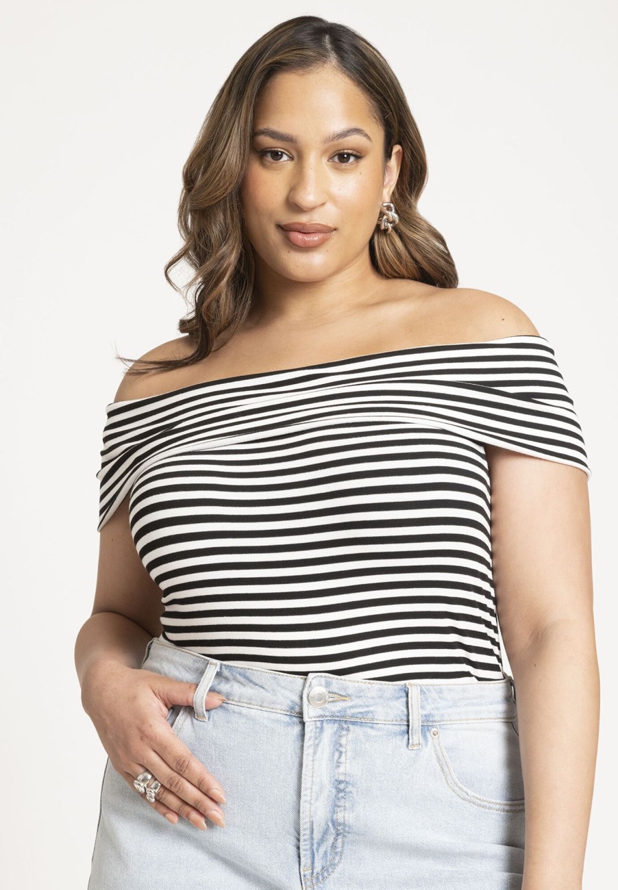 Clearance Off The Shoulder Fitted Top Knitwear