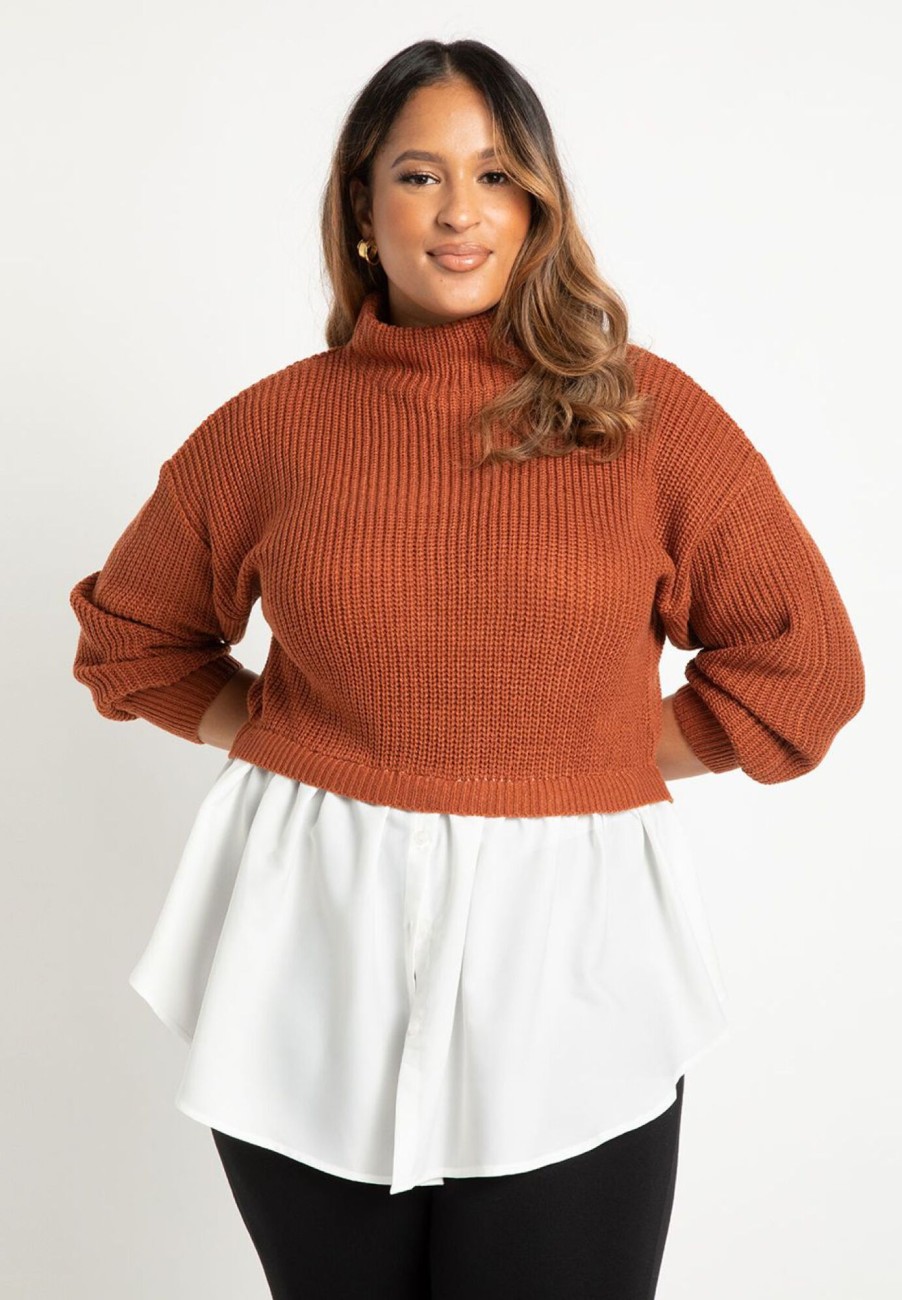 Online Twofer Skirted Sweater Sweaters & Cardigans