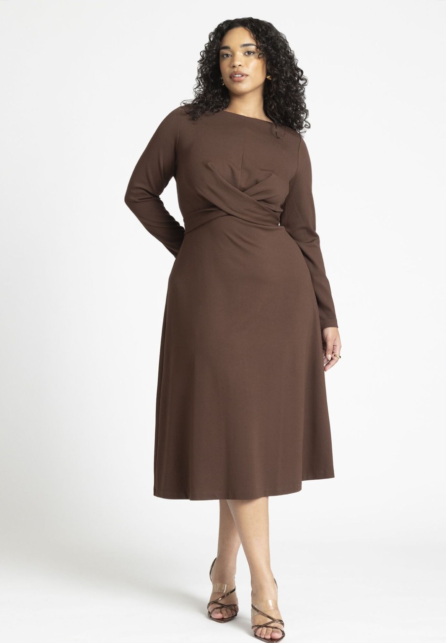 Clearance Ponte Twist Detail Dress Work Wear