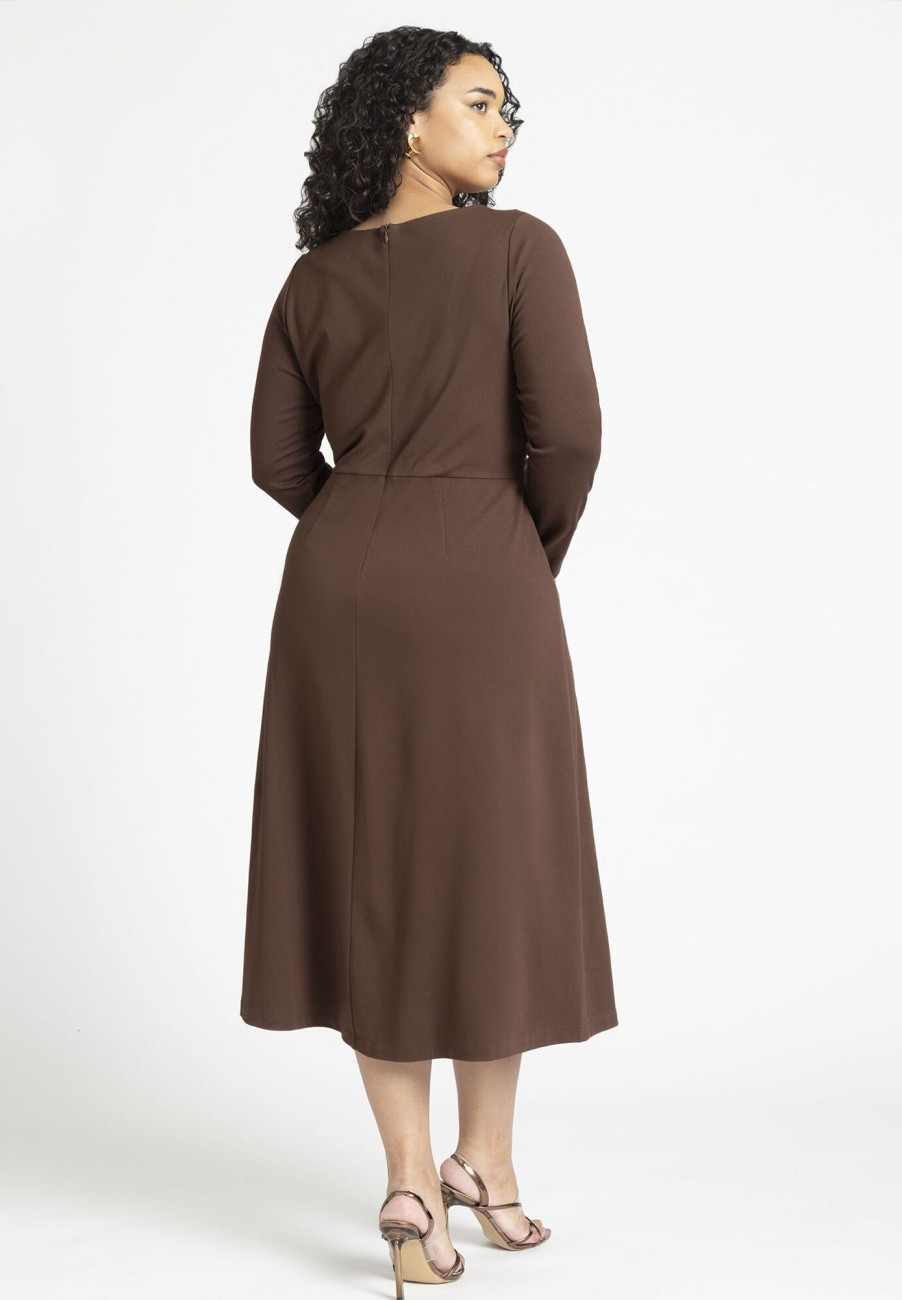 Clearance Ponte Twist Detail Dress Work Wear