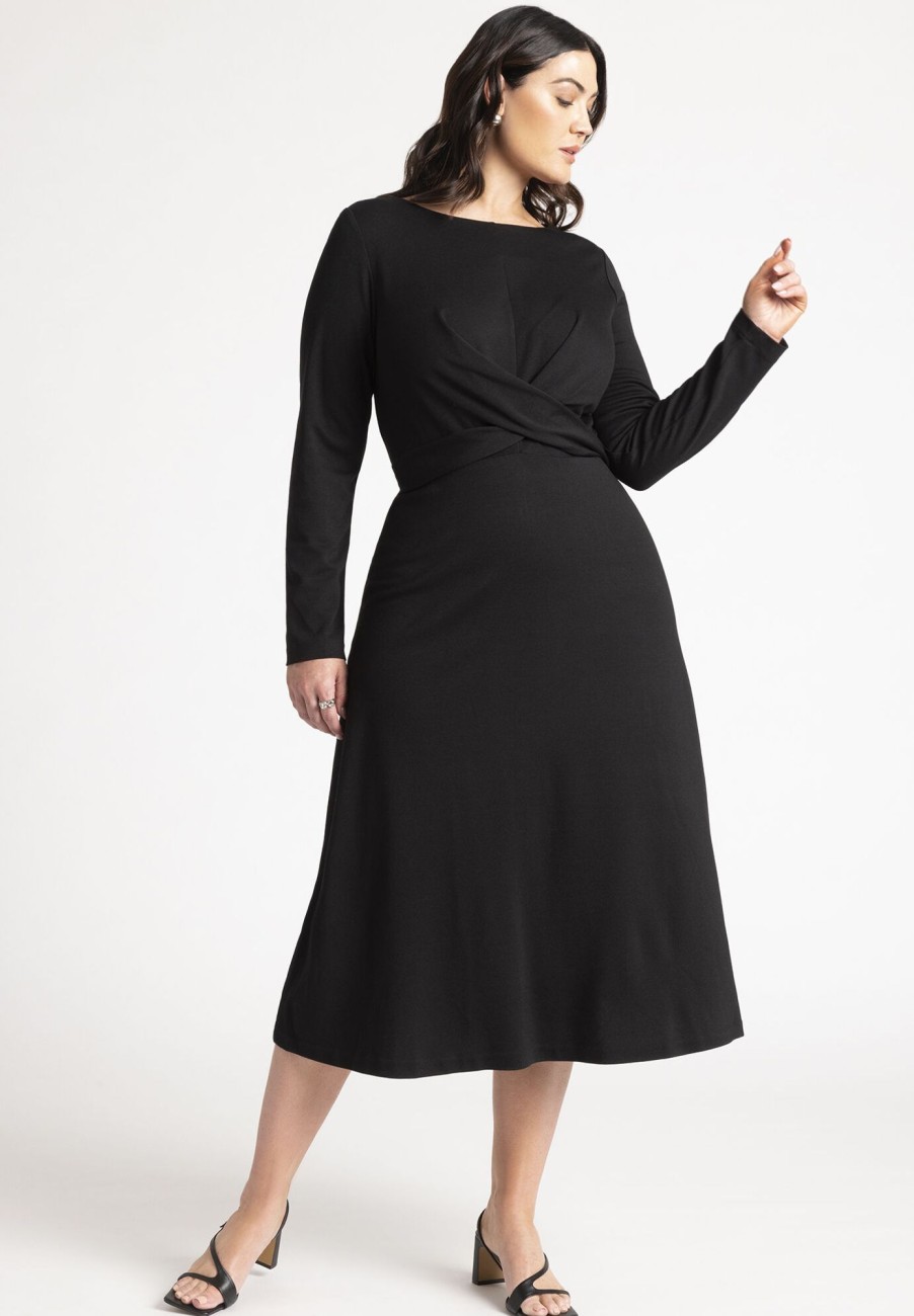 Wholesale Ponte Twist Detail Dress Work Wear