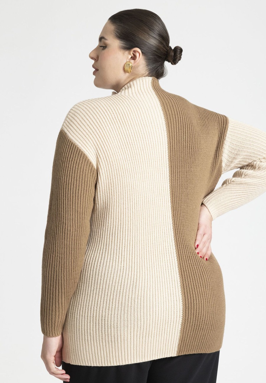 Hot Mock Neck Colorblock Sweater Sweaters & Cardigans