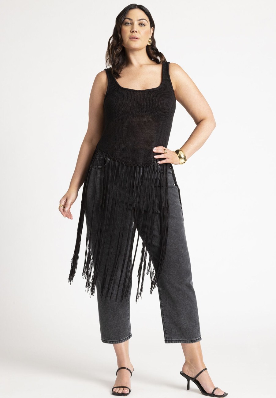 Hot Fringe Sweater Tank Layering Tops