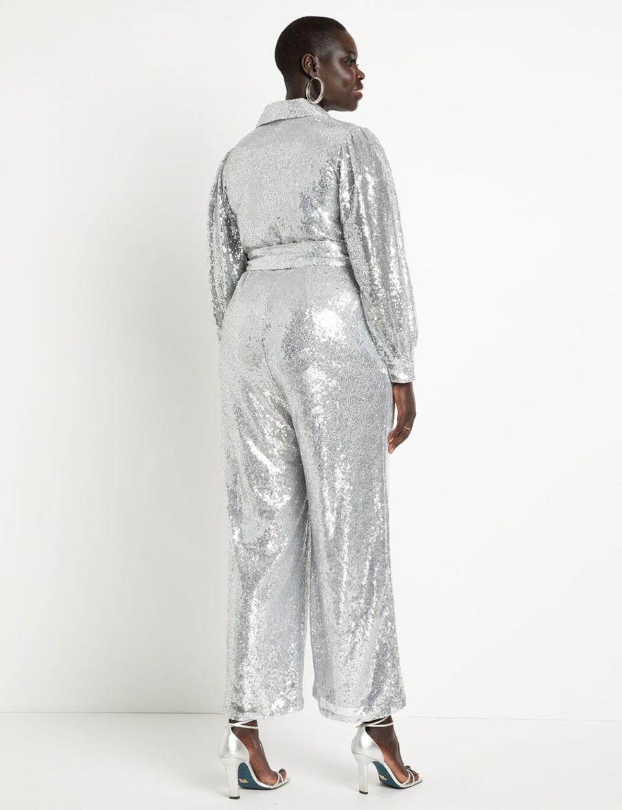 Online Sequin Jumpsuit With Collar Jumpsuits