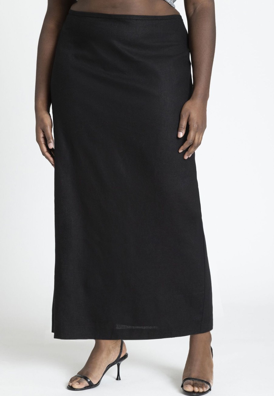 Online Linen Column Skirt Skirts