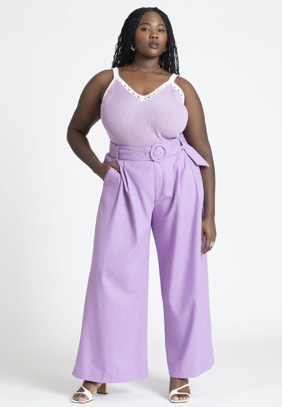 Hot Pleat Detail Pant With Belt Cover Ups