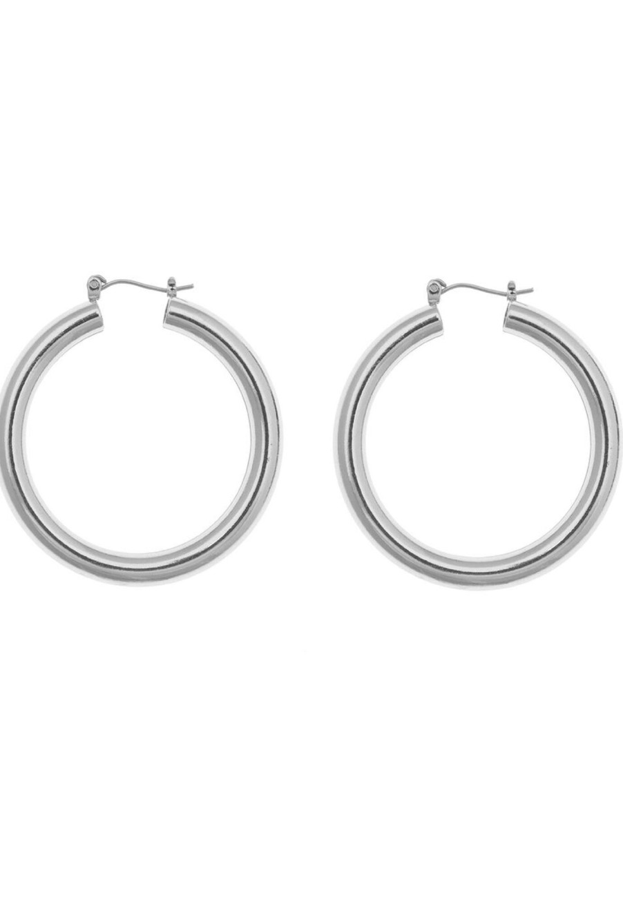 Clearance Medium Tube Hoop Earrings Jewelry