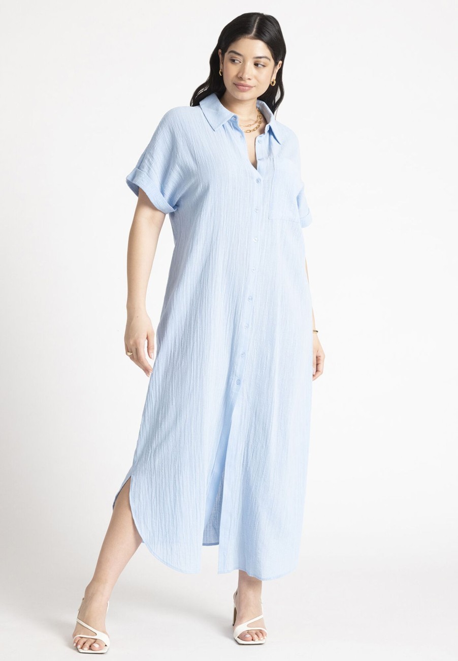 Wholesale Maxi Shirtdress Vacation Dresses