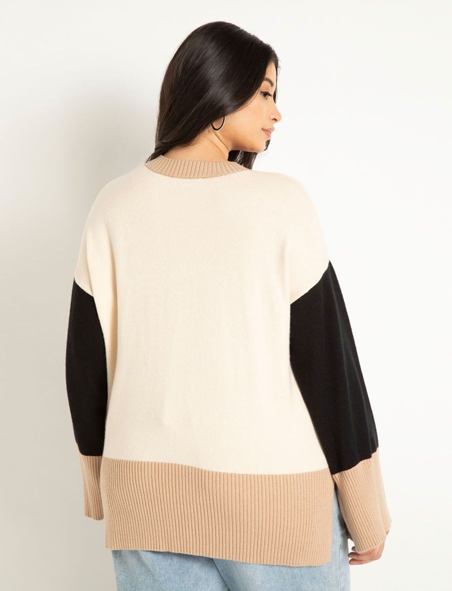 Hot Colorblocked Relaxed Sweater Sweaters & Cardigans