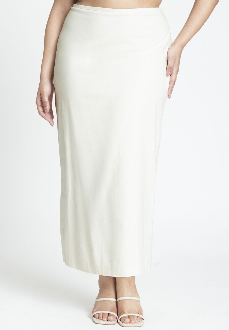 New Linen Column Skirt Skirts