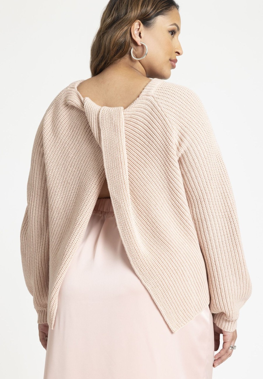 Best Draped Open Back Sweater Sweaters & Cardigans