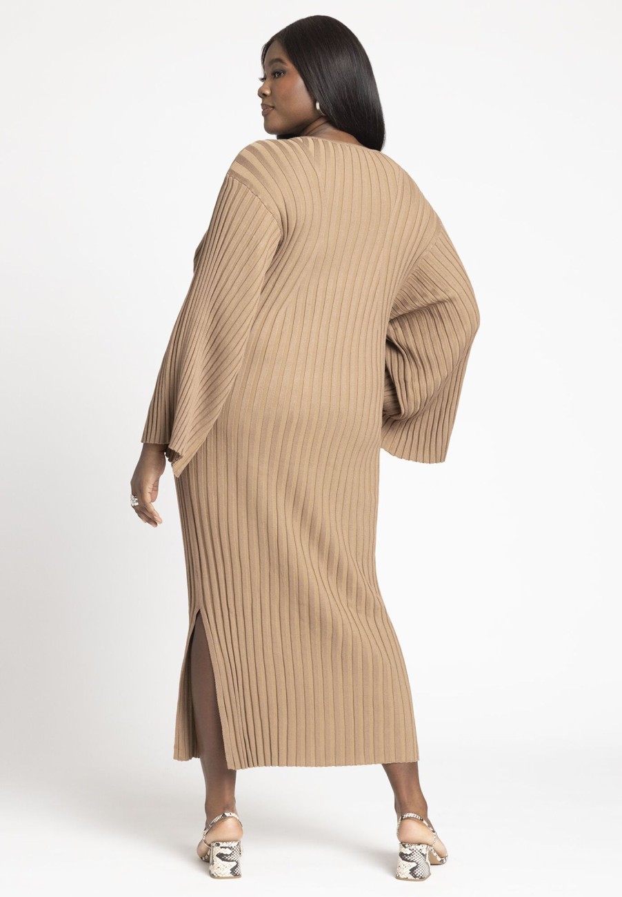 New Wide Sleeve Maxi Sweater Dress Work Wear