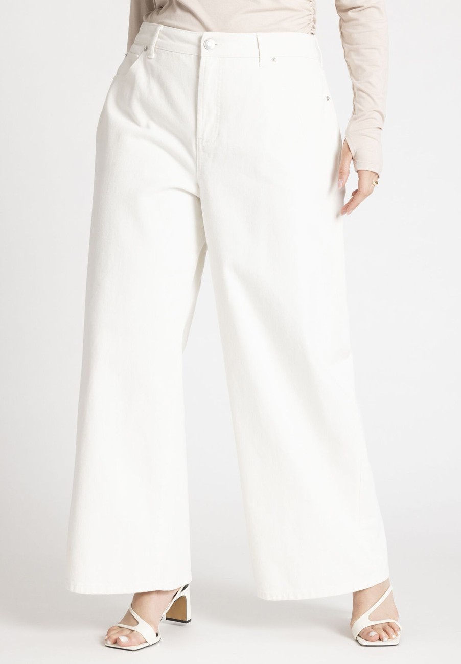 New The Yvette Rigid Wide Jean White